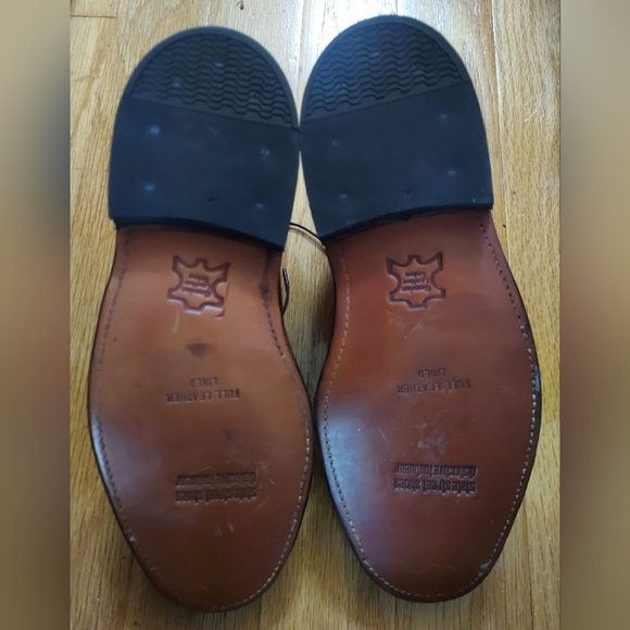 JORDAN MARSH 736222 MEN'S SADDLE TAN LEATHER LACEUP OXFORDS SIZE 7.5 E - Picture 12 of 14